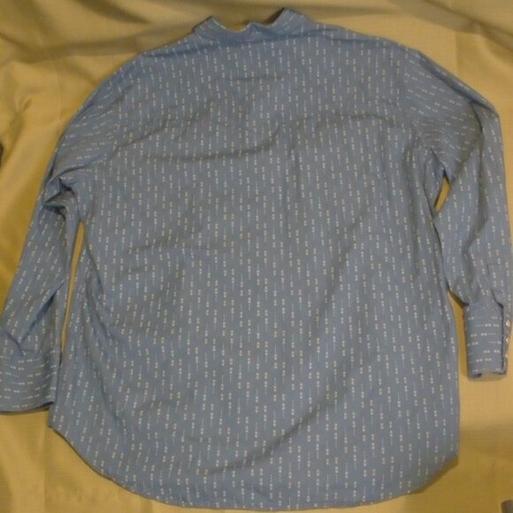 Ely Cattleman Mens Pearl Snap Shirt Sz XL 100% Cotton Blue W/ Arrows Long Sleeve - Picture 10 of 10